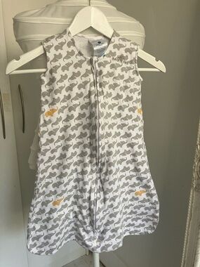 Halo Gray Elephant Print Sleep Sack with Yellow Accents